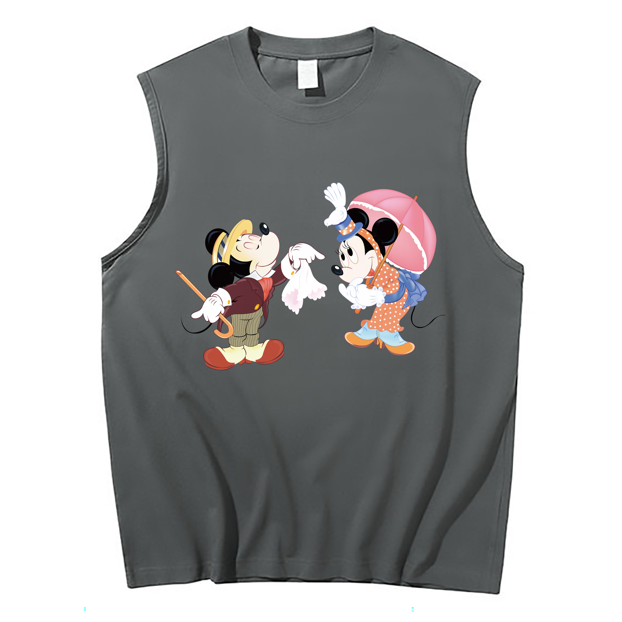 （画像用） ミッキーマウス Mickey Mouse コットン100％タンクトップ（フロントプリント）